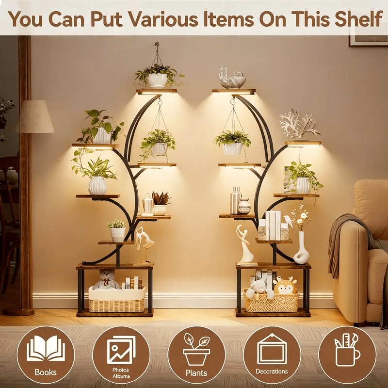 Plant Support Stake - رف نباتات معدني داخلي بـ 8