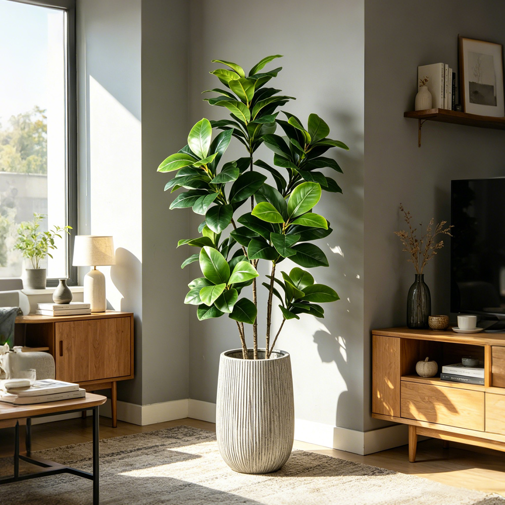 Fiddle Leaf Fig - شجرة بانيان صناعية كبيرة بطول 74-140